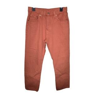 Levis Premium 501 Button Fly Coral 28x26 Excellent Cond. Big E in Red Logo